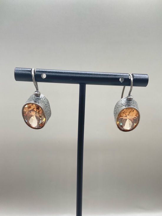 Silpada Jewelry - Silpada Sterling Silver Champagne Cubic Zirconia Earrings